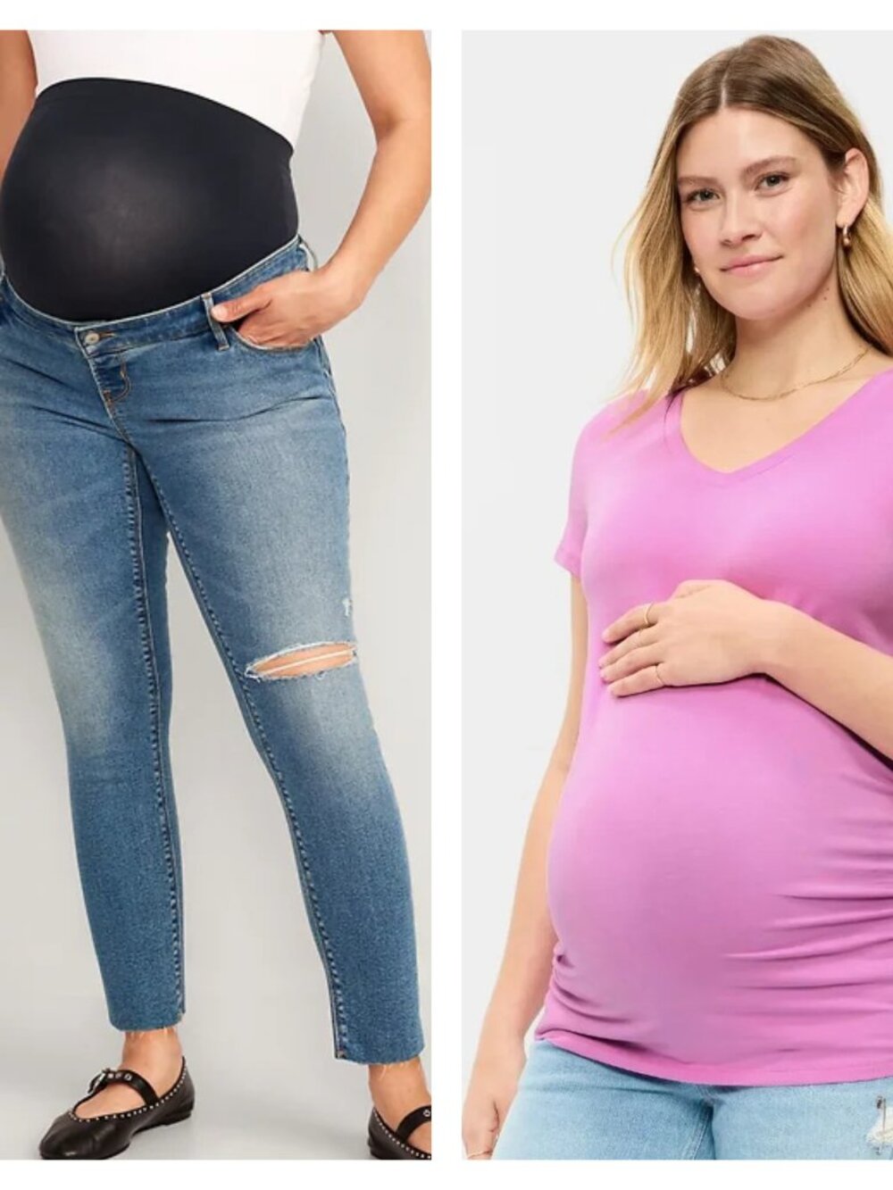 BUNDLE - Old Navy Maternity Size 8 Rockstar Skinny Jean/Rock Rose T-Shirt 70%off